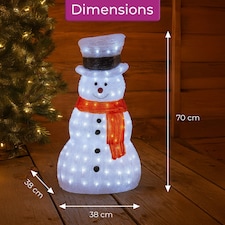 Neo Large 70cm Acrylic Light Up Snowman Outdoor Festive Christmas Garden Porch Decoration Display Warm White Bright LEDs Illuminated Weatherproof thumbnail 6