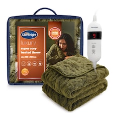 Silentnight Luxury Super Cosy Heated Throw, Olive | Green | Olive | One Size | 1