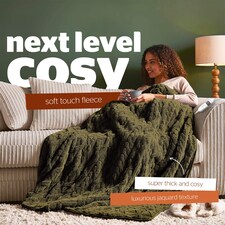Silentnight Luxury Super Cosy Heated Throw, Olive | Green | Olive | One Size | 1 thumbnail 4