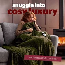 Silentnight Luxury Heated Throw, Olive | Green | Olive | One Size | 1 thumbnail 3