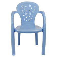 Coloured Plastic Kids Chairs Stackable Nursery Indoor Outdoor Party Garden Play | Blue | 2 Pcs Blue thumbnail 3