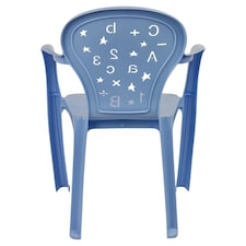 Coloured Plastic Kids Chairs Stackable Nursery Indoor Outdoor Party Garden Play | Blue | 2 Pcs Blue thumbnail 5