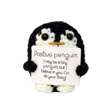 Noxxiez Positive Quote Crochet Plush - Penguin