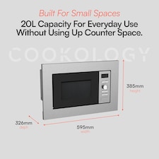 Cookology Built-In Microwave 800W Integrated 20L - CBM20LSS Stainless Steel thumbnail 2