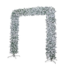 8ft (2.30m) Samuel Alexander Double Door Snow Flocked Christmas Tree Flat Top Arch with 2000 Tips