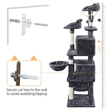 Yaheetech 170 cm Multi-Level Cat Play House Dark Grey thumbnail 6