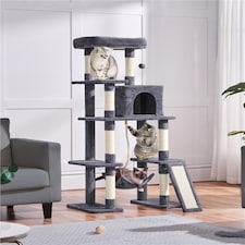 Yaheetech Large Cat Tower with Hammock Scratching Posts Dark Grey thumbnail 2