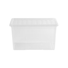 Wham Crystal 5 x 60L Stackable Plastic Storage Boxes with Lids Clear | Clear thumbnail 5