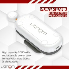 Venom Rechargeable 3000mAh Power Bank for Meta Quest 3 / 3S | White thumbnail 2