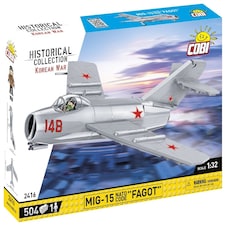 MiG-15 Fagot brick plane model - Korean War - COBI 2416 - 504 bricks