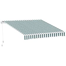 Outsunny Garden Sun Shade Canopy Retractable Awning, 2.5 x 2m Green | Green