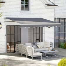 Outsunny Garden Sun Shade Canopy Retractable Awning, 2.5 x 2m Green | Green thumbnail 7