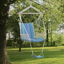 Outsunny Garden Hammock w/ Footrest Armrest Swing Seat Hanging Blue thumbnail 2