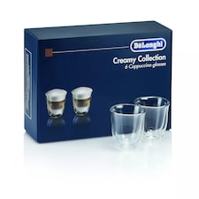 De'Longhi DLSC301 Double Walled Cappuccino Glasses Pack of 6 Clear