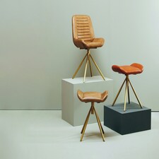 Interiors by Premier Buffalo Brown Genuine Leather Accent Chair, Channel‑Detailed Brown Leather Seat & Back, Modern Accent Chair Brown thumbnail 3