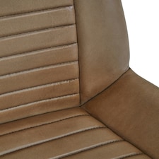 Interiors by Premier Grey Genuine Leather Accent Chair, Channel‑Detailed Grey Leather Upholstery, Gold Iron Legs Accent Seating Grey thumbnail 2