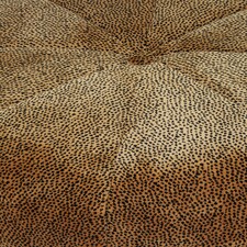 Interiors by Premier Leopard Print Pouffe, Round Velvet Footstool with Segmented Design, Luxe Occasional Seating for Living Room Brown thumbnail 2