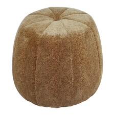 Interiors by Premier Leopard Print Pouffe, Round Velvet Footstool with Segmented Design, Luxe Occasional Seating for Living Room Brown thumbnail 4