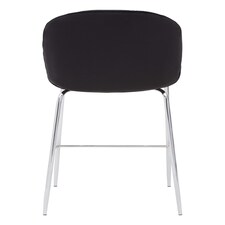 Tamzin Black Velvet Chrome Finish Bar Chair Black thumbnail 2