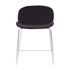 Tamzin Black Velvet Chrome Finish Bar Chair Black thumbnail 4