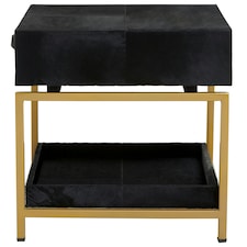 Kensington Townhouse Hair On Hide Bedside Table Black thumbnail 2