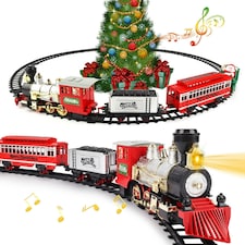Christmas Train Set with Light & Sounds Smoke Effect Christmas Tree Train Set fo Christmas Gift thumbnail 2