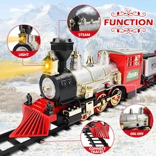 Christmas Train Set with Light & Sounds Smoke Effect Christmas Tree Train Set fo Christmas Gift thumbnail 3