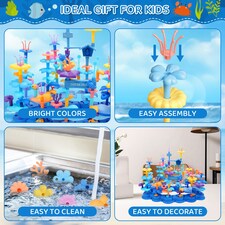 2 in 1 Ocean World and Flower Garden Building Toys 136 PCS STEM Construction Set for Kids thumbnail 3