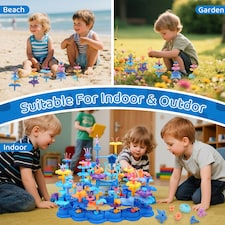 2 in 1 Ocean World and Flower Garden Building Toys 136 PCS STEM Construction Set for Kids thumbnail 5
