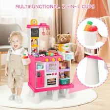 Large Kitchen Playset for Kids (Pink) - Pretend Cooking Toy Gift for Boys & Girls thumbnail 3