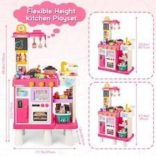 Large Kitchen Playset for Kids (Pink) - Pretend Cooking Toy Gift for Boys & Girls thumbnail 4