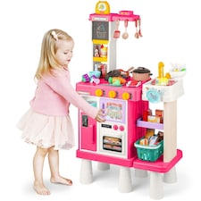 Large Kitchen Playset for Kids (Pink) - Pretend Cooking Toy Gift for Boys & Girls thumbnail 9
