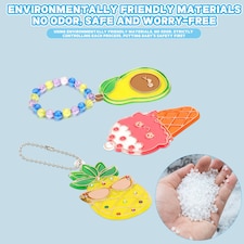 DIY Crystal Jewelry Craft Set for Girls Air Dry Crystal Glue Painting Kit with Cartoon Pendants | Pink thumbnail 9