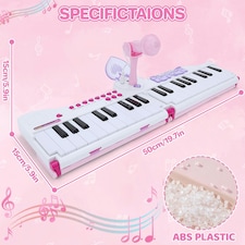 40-Key Folding Piano Keyboard Toy – Portable Electronic Music Toy with Lights & Sound (Pink) thumbnail 2