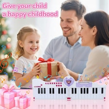 40-Key Folding Piano Keyboard Toy – Portable Electronic Music Toy with Lights & Sound (Pink) thumbnail 4