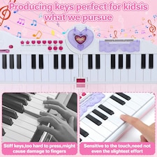 40-Key Folding Piano Keyboard Toy – Portable Electronic Music Toy with Lights & Sound (Pink) thumbnail 5