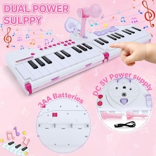 40-Key Folding Piano Keyboard Toy – Portable Electronic Music Toy with Lights & Sound (Pink) thumbnail 6