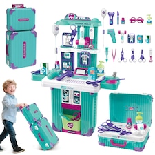 Interactive Doctor Playset with Medical Trolley Cart Pretend Medical Tool Box Play Toy for Kids, Toddlers - Includes Doctor Tools & Accessories thumbnail 2