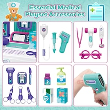 Interactive Doctor Playset with Medical Trolley Cart Pretend Medical Tool Box Play Toy for Kids, Toddlers - Includes Doctor Tools & Accessories thumbnail 5