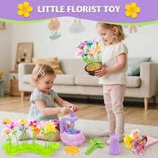 DIY Flower Bouquet Craft Kit for Kids – Decorate with Press Machine, Colorful Petals, Basket & Vase thumbnail 4