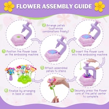 DIY Flower Bouquet Craft Kit for Kids – Decorate with Press Machine, Colorful Petals, Basket & Vase thumbnail 5