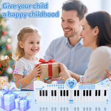40-Key Folding Piano Keyboard Toy – Portable Electronic Music Toy with Lights & Sound (Blue) thumbnail 3