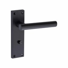 Golden Grace Victorian T-Bar Straight Door Handles Bathroom WC Toilet Complete in Matt Black with (GG) Bathroom Mortise Lock & 1 Pair of 3" Ball Bearing Hinges Black thumbnail 2