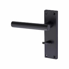 Golden Grace Victorian T-Bar Straight Door Handles Bathroom WC Toilet Complete in Matt Black with (GG) Bathroom Mortise Lock & 1 Pair of 3" Ball Bearing Hinges Black thumbnail 3