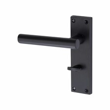 Golden Grace Bathroom Set T-Bar Lever Backplate Door Handle Matt Black Finish - 150mm x 40mm Black thumbnail 2