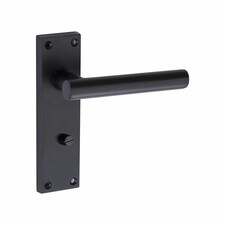 Golden Grace Bathroom Set T-Bar Lever Backplate Door Handle Matt Black Finish - 150mm x 40mm Black thumbnail 3
