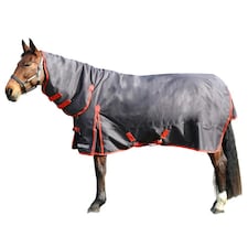 HYCONIC Combi Combo Neck Horse Turnout Rug - Charcoal/Red - 6´ 6"