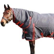 HYCONIC Combi Combo Neck Horse Turnout Rug - Charcoal/Red - 6´ 6" thumbnail 2