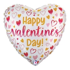 Betallic Ombre Valentine`s Day Foil Balloon - White/Pink/Gold - One Size