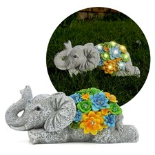Solar Elephant Statue (13x23x14cm) - Garden Ornament thumbnail 2
